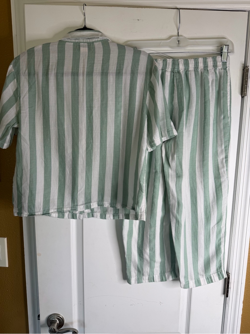 Sincerly Jules Mint and White Striped Two-Piece Pajama Set - Picture 7 of 12